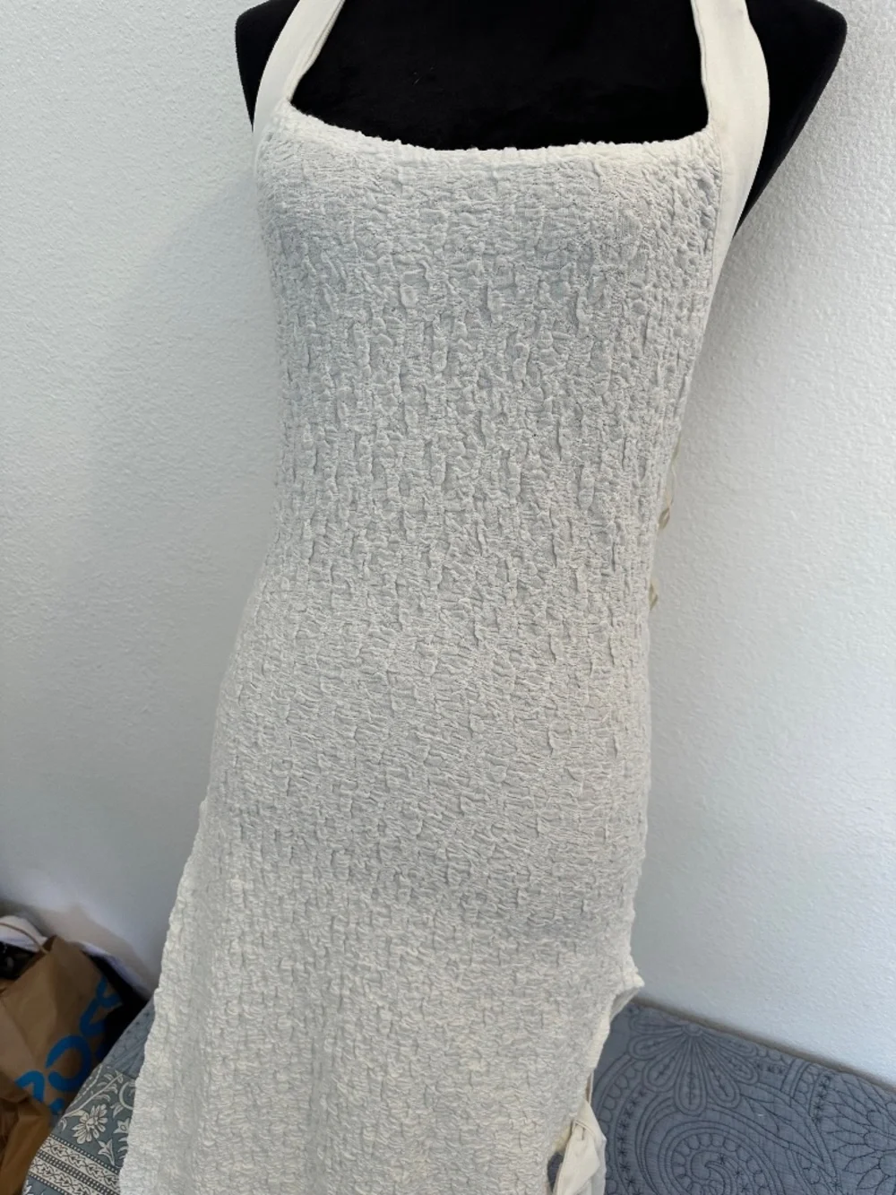 FREE PEOPLE FREE-EST IVORY FOAM MIDI HALTER DRESS. NWOT